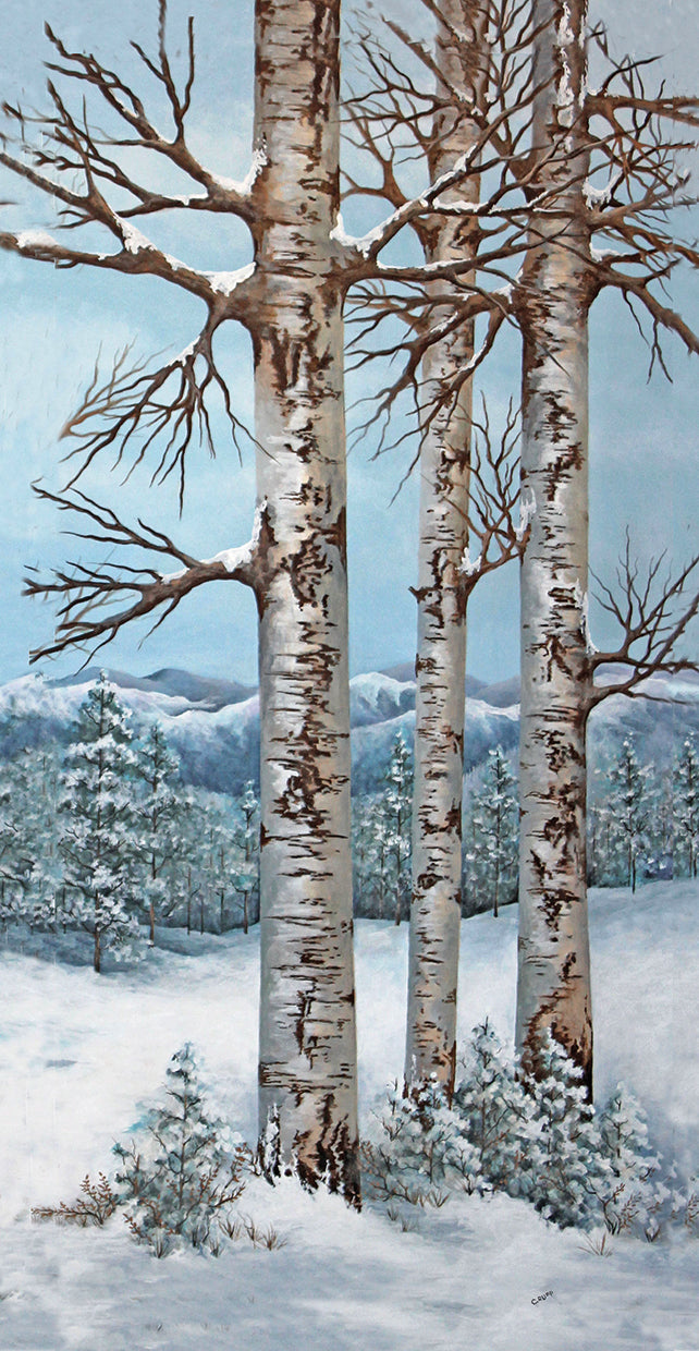 Arte de la lona del invierno del trío de Aspen