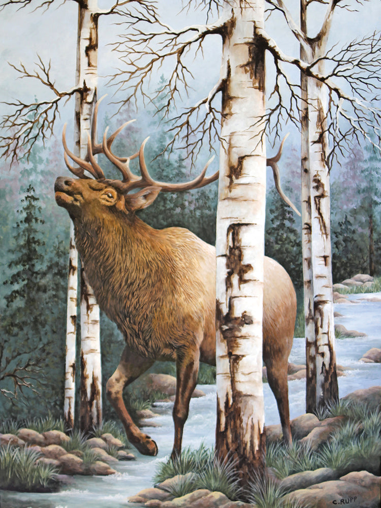 Arte de lienzo de alces majestuosos