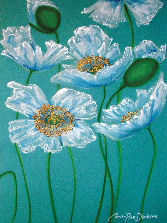White Poppies Canvas Art
