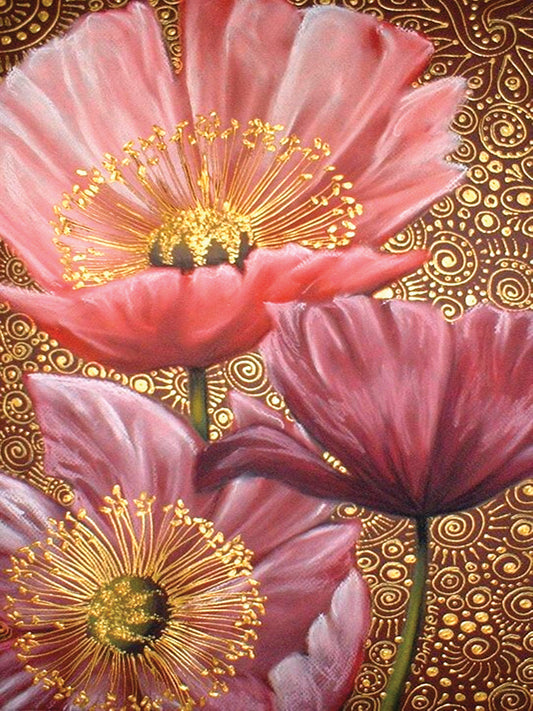 Three Pink Poppies Canvas Art