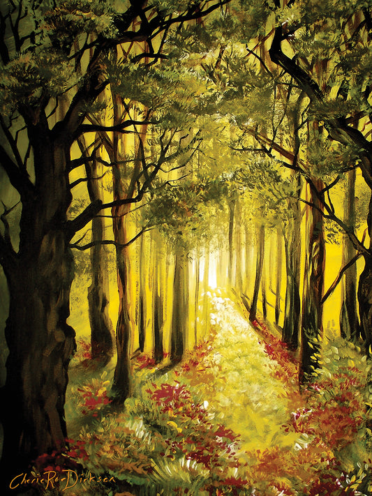 Sunlit Forest Path Canvas Art