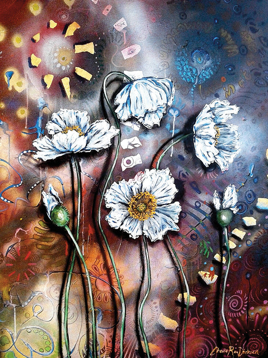 White Poppies Canvas Art