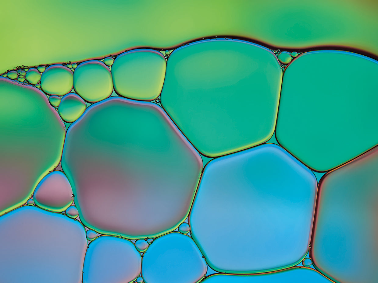 Lime Green and Blue Stained Glass