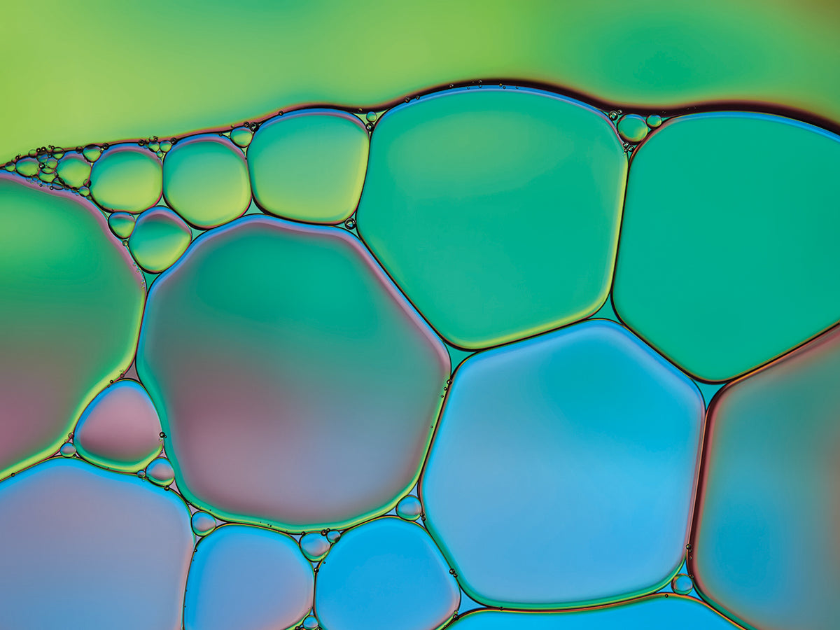 Lime Green and Blue Stained Glass