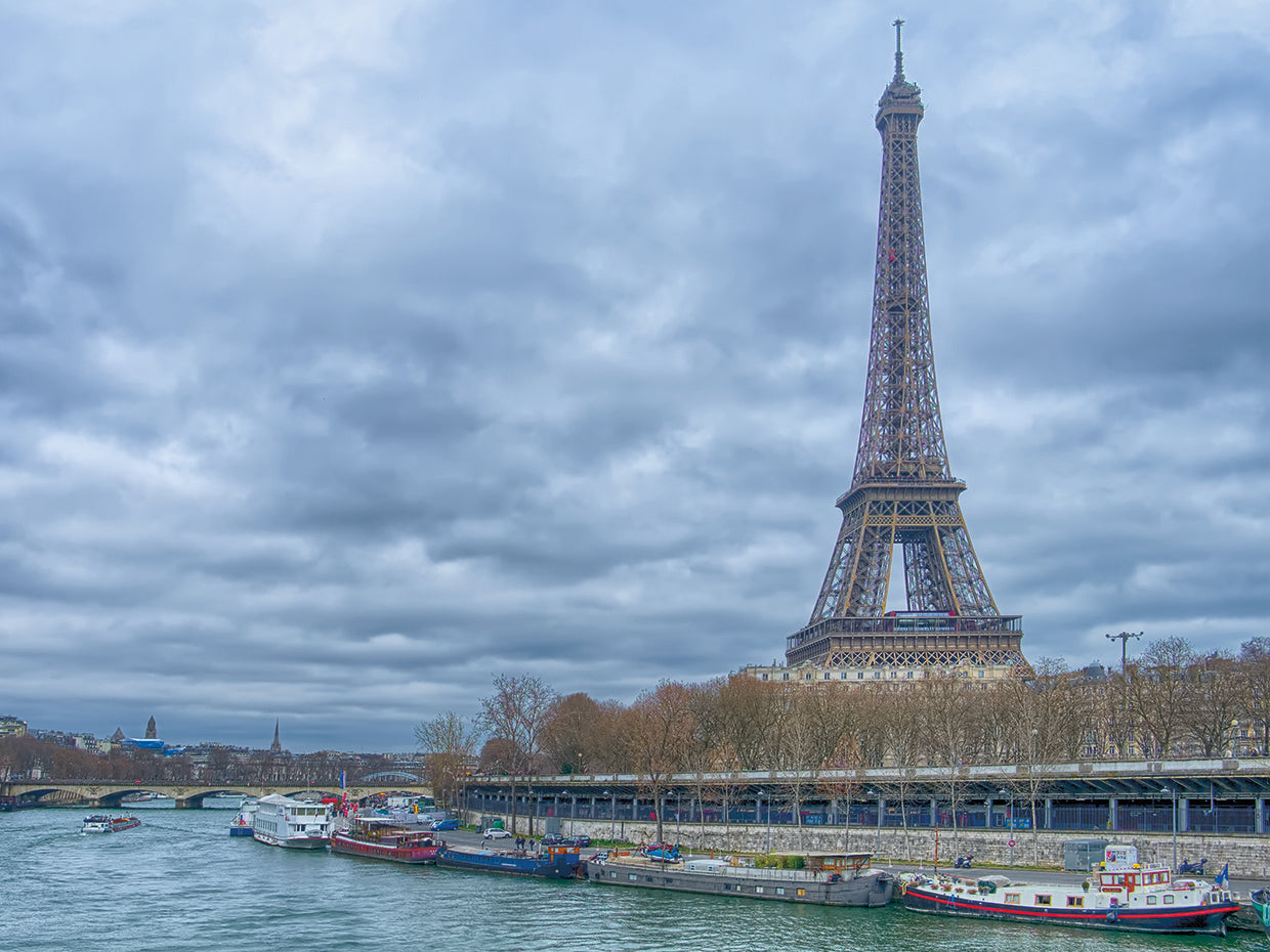 Eiffel Tower and Seine in Paris