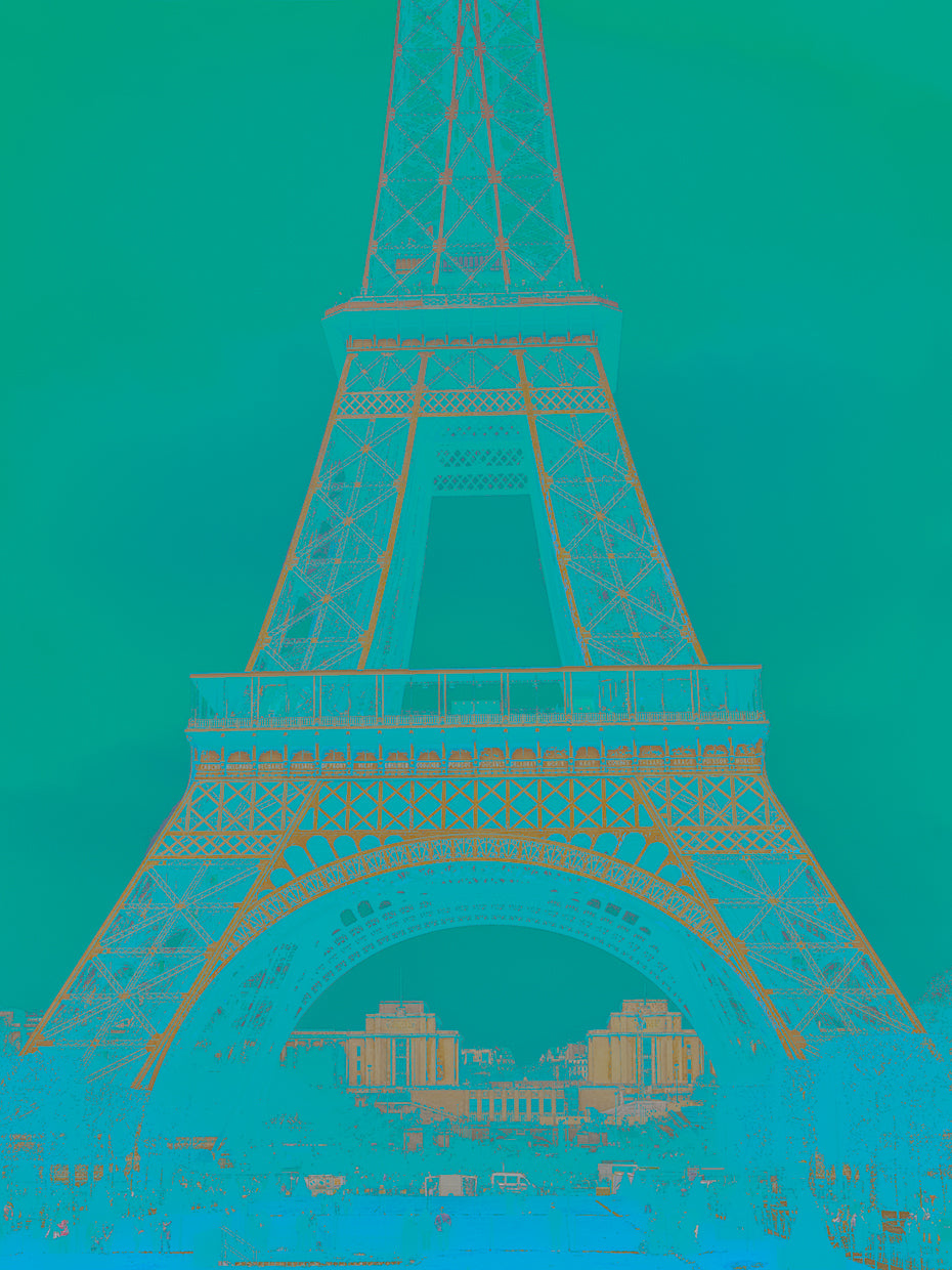 Eiffel Tower in Turquoise
