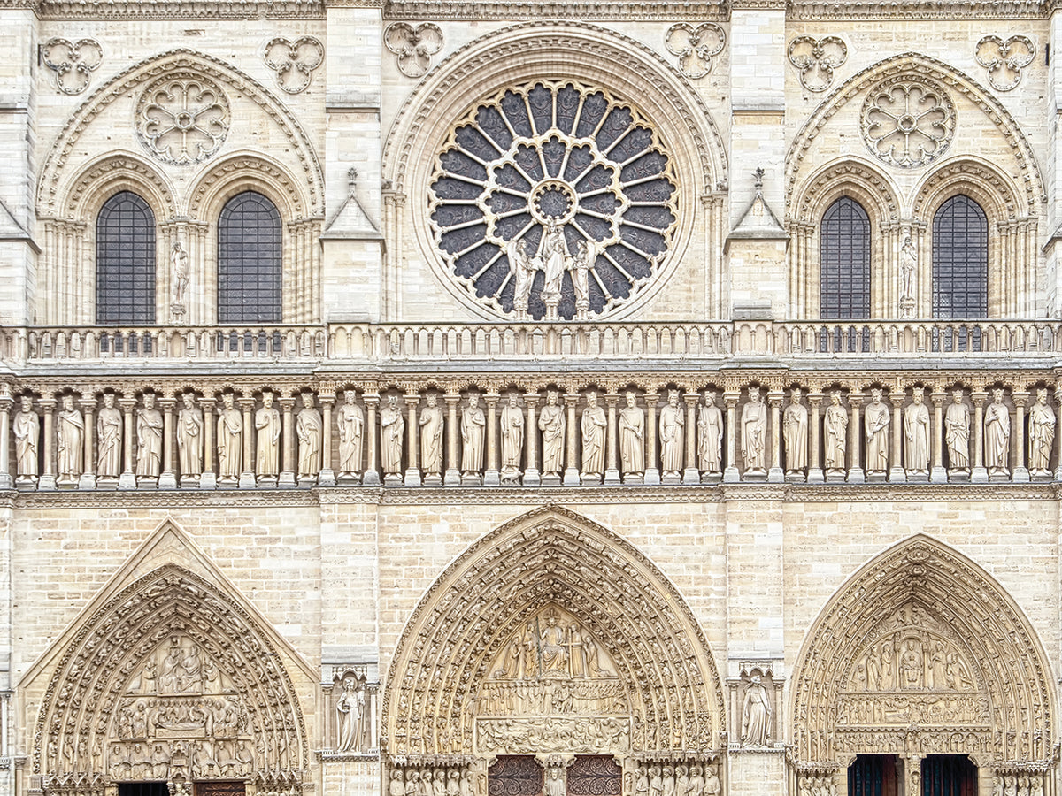 Notre Dame Facade Details I Wall Art by Cora Niele | Fine Art Canvas