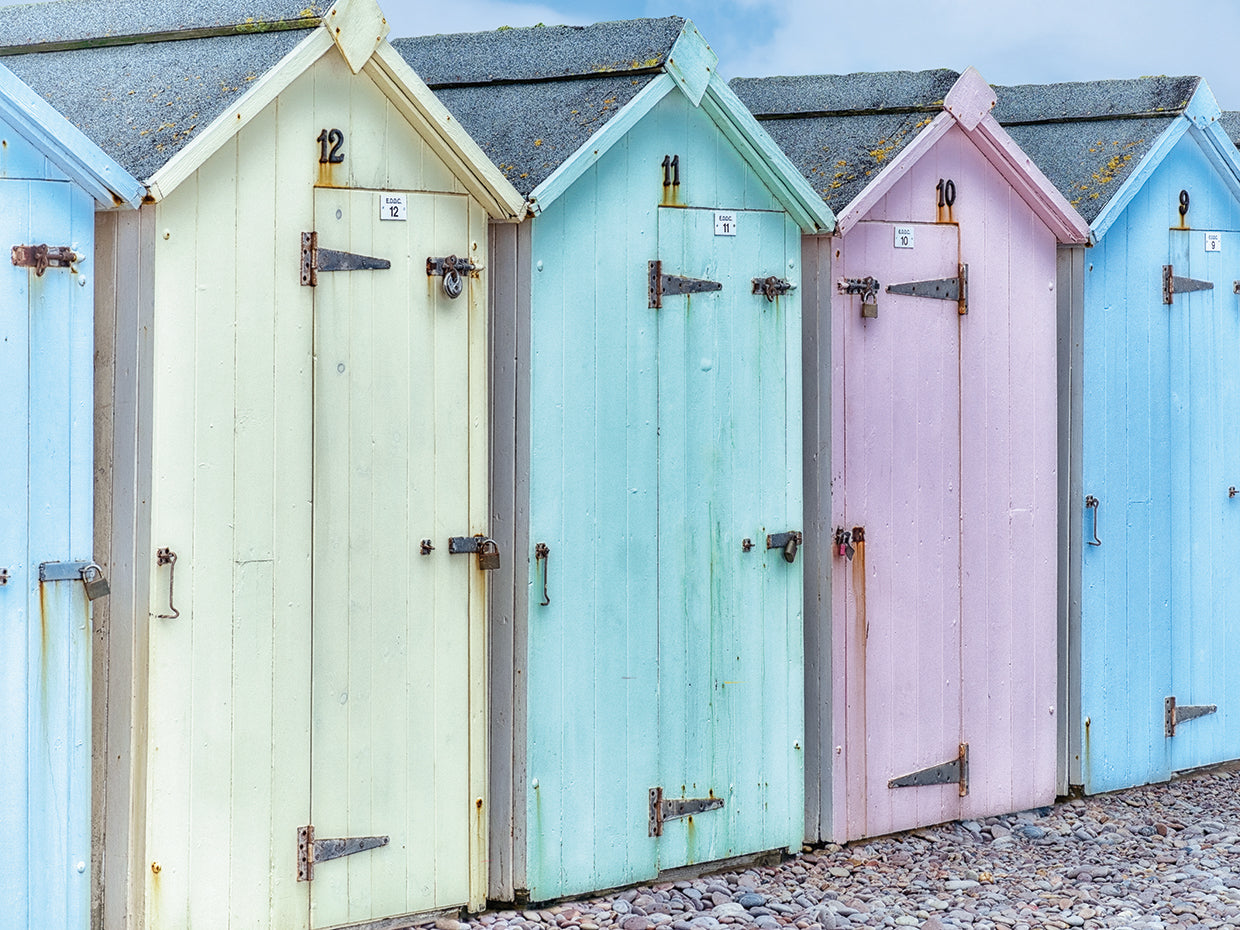 Pastel Colored Beach Cabins