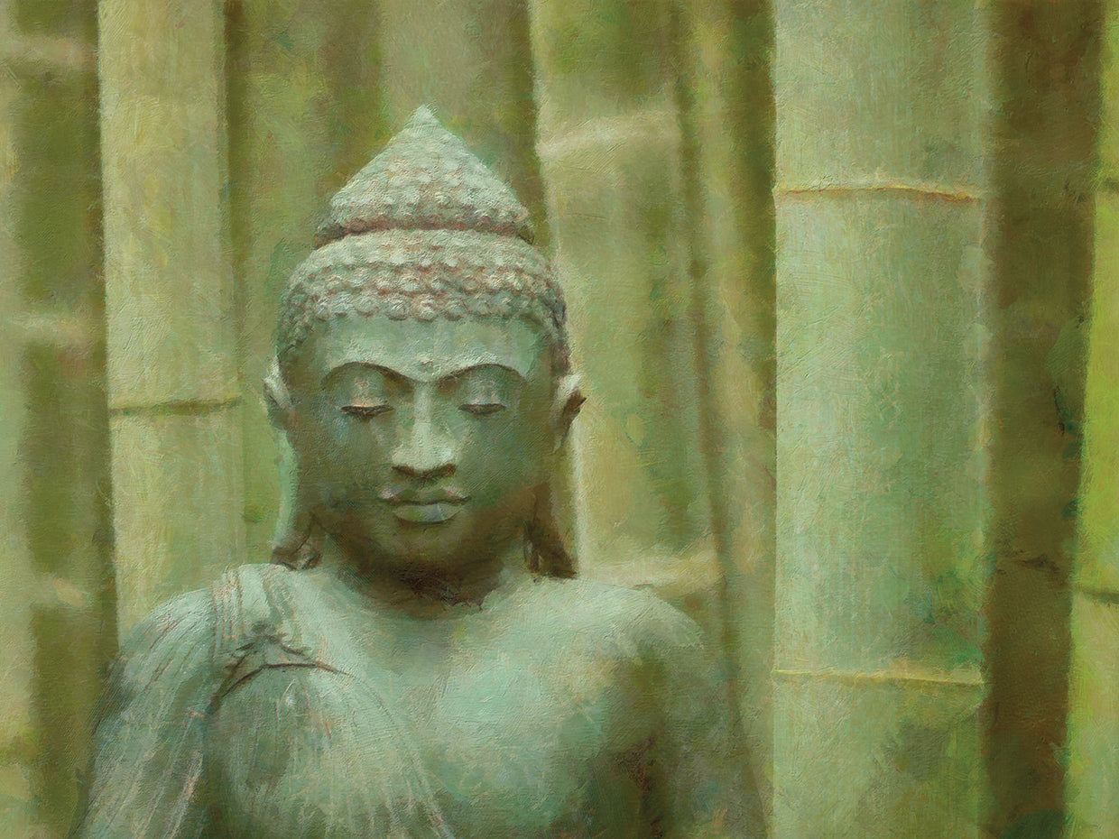 Bronze Buddha With Bamboo