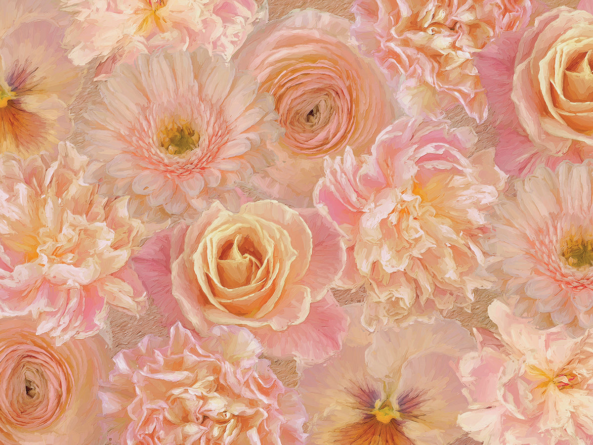 Wall Flowers Apricot-Pink