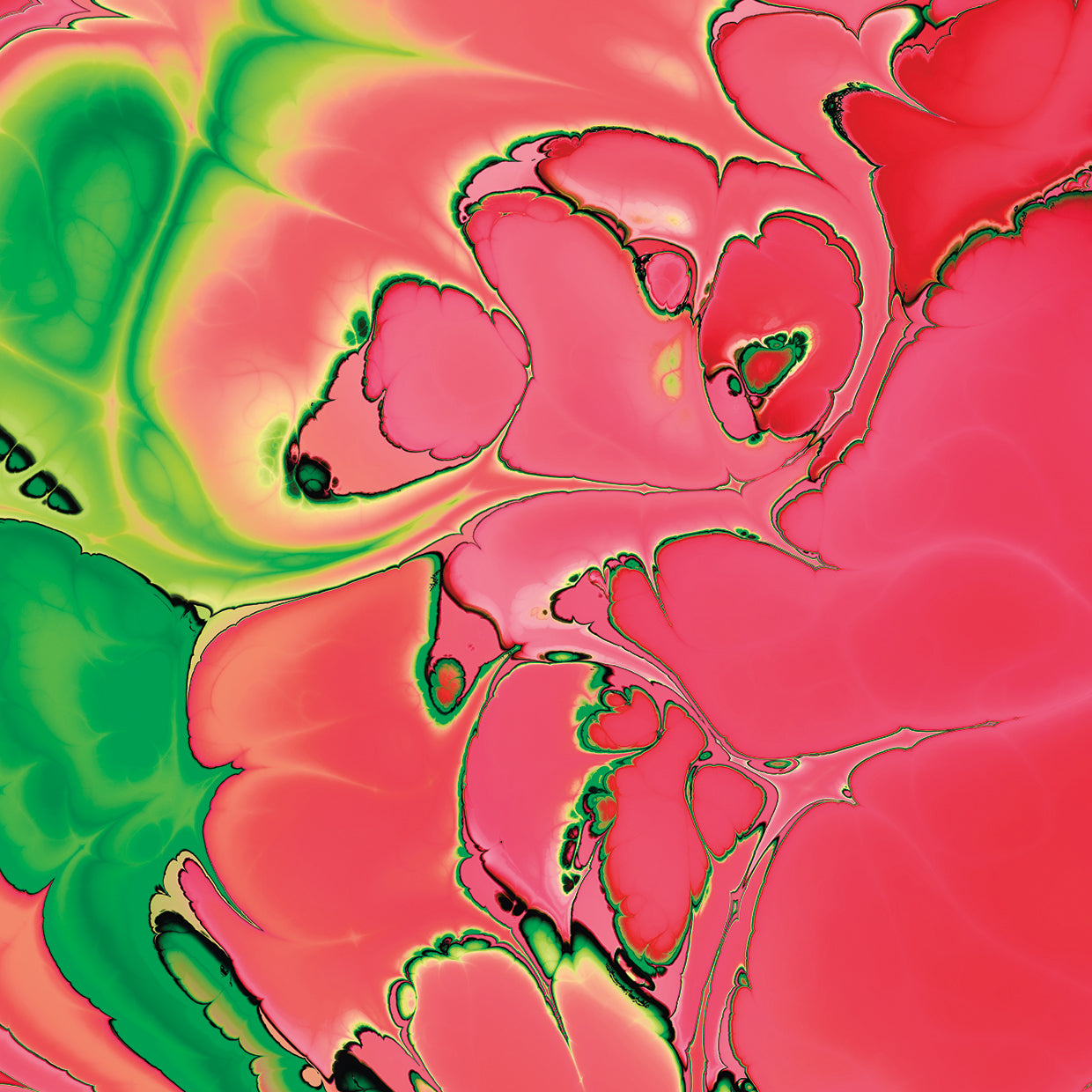 Abstract Fractals Pink And Green