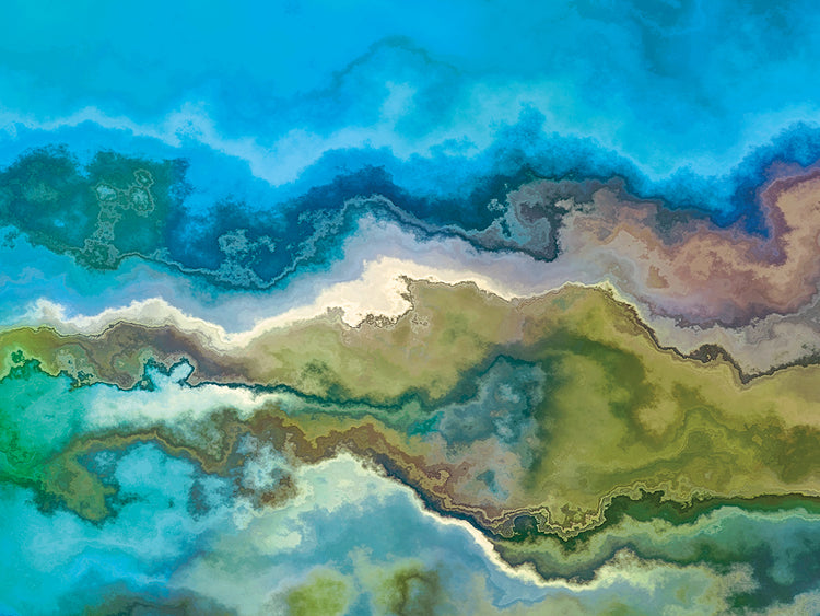 Lienzo Wavescape azul y verde