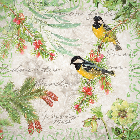 Winter Birds Great Tits Canvas Print