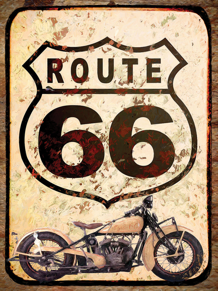 Route 66 Sign With Indian Scout