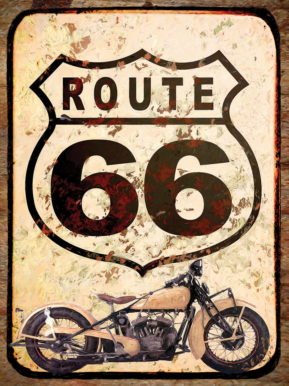 Route 66 Sign With Indian Scout