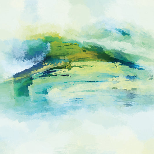 Abstracted Landscape in Greens Canvas Art