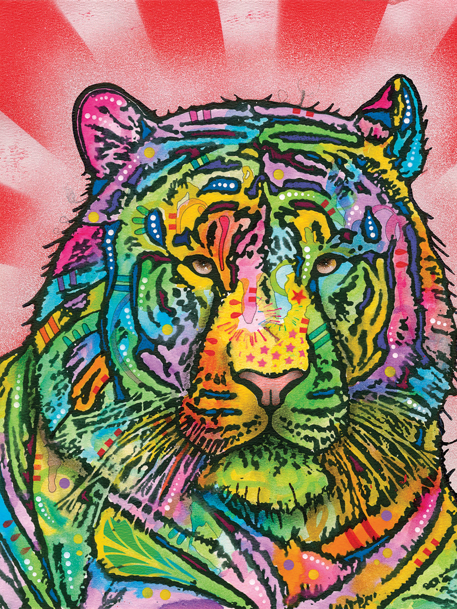 Tiger by Dean Russo  - museum quality wall art work on large canvas & framed canvas prints