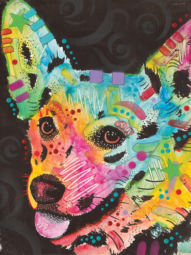 Corgi Pup by Dean Russo - museum quality wall art work on large canvas & framed canvas prints