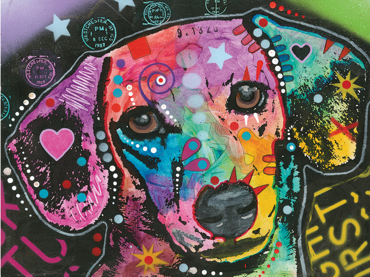 Alphabet Hound by Dean Russo - museum quality wall art work on large canvas & framed canvas prints