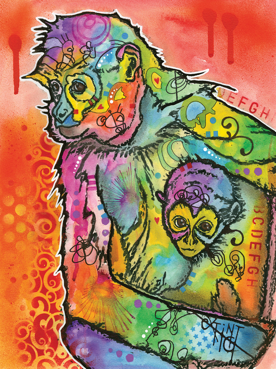 Monkey 1 by Dean Russo - museum quality wall art work on large canvas & framed canvas prints