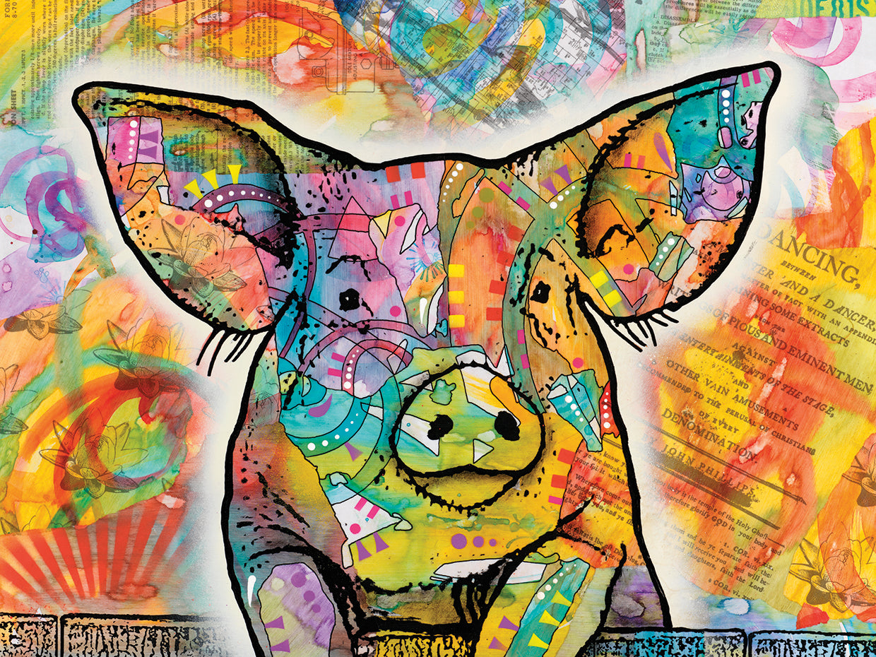The Pig - highest quality handcrafted wall art work on large canvas & framed canvas prints by Dean Russo 