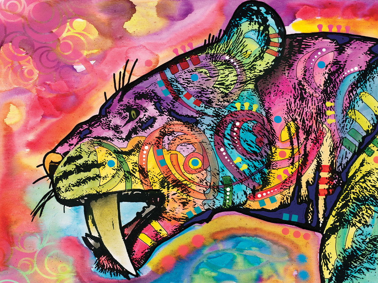 Saber Tooth - highest quality handcrafted wall art work on large canvas & framed canvas prints by Dean Russo 