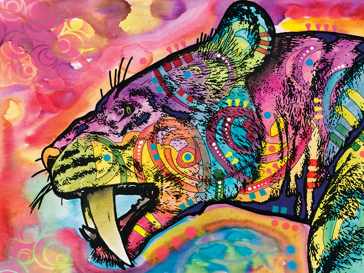 Saber Tooth - highest quality handcrafted wall art work on large canvas & framed canvas prints by Dean Russo 