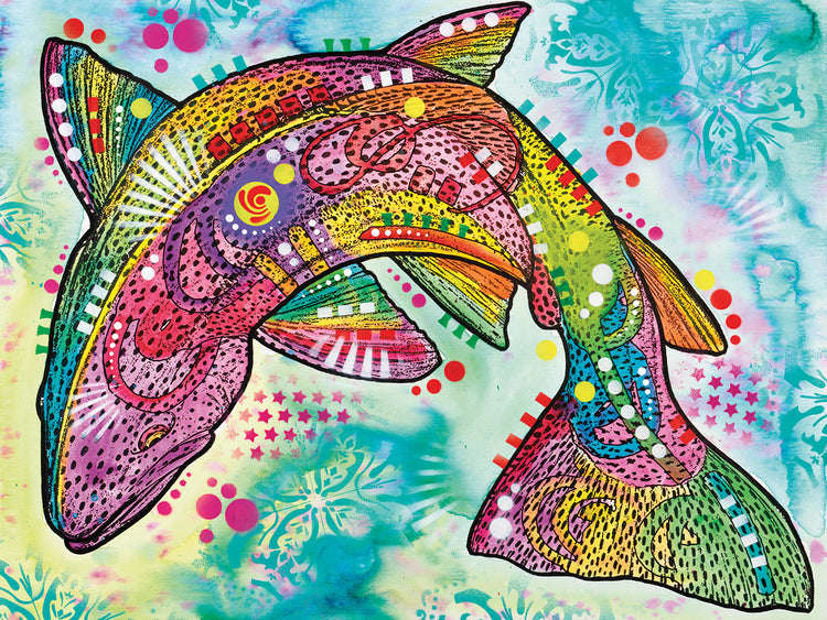Rainbow trout - highest quality handcrafted wall art work on large canvas & framed canvas prints by Dean Russo 
