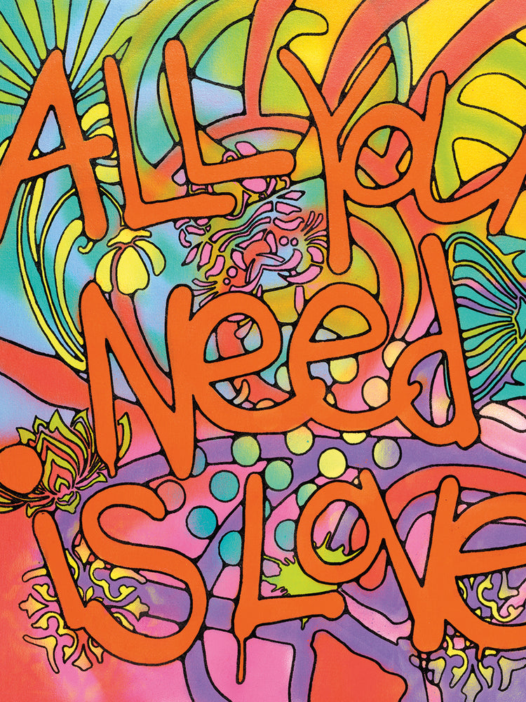 All you need is love - highest quality handcrafted wall art work on large canvas & framed canvas prints by Dean Russo 