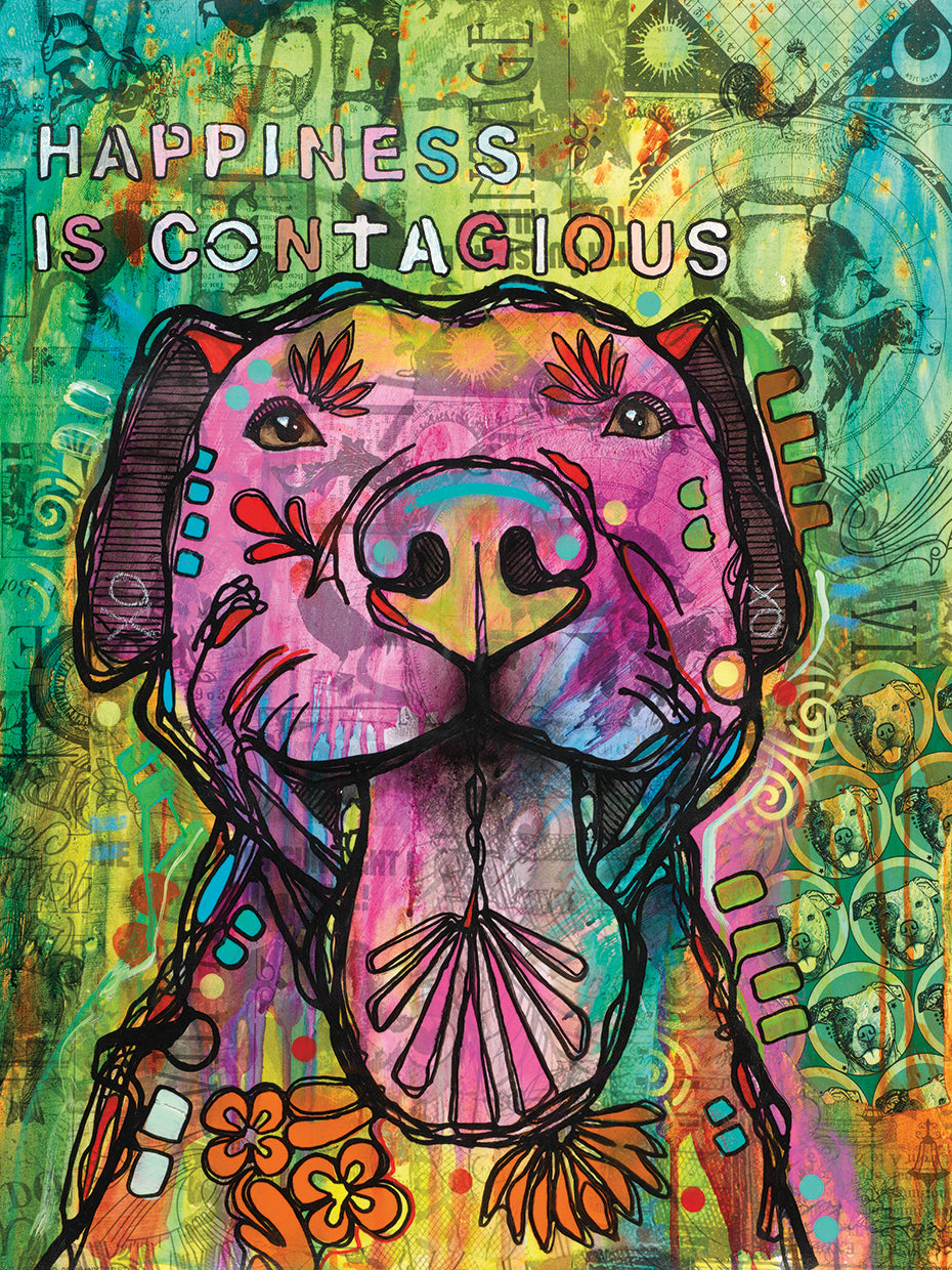 Happiness is Contagious - highest quality handcrafted wall art work on large canvas & framed canvas prints by Dean Russo 