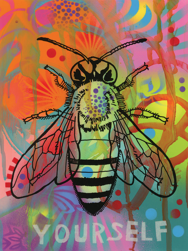 Bee Yourself - highest quality handcrafted wall art work on large canvas & framed canvas prints by Dean Russo 