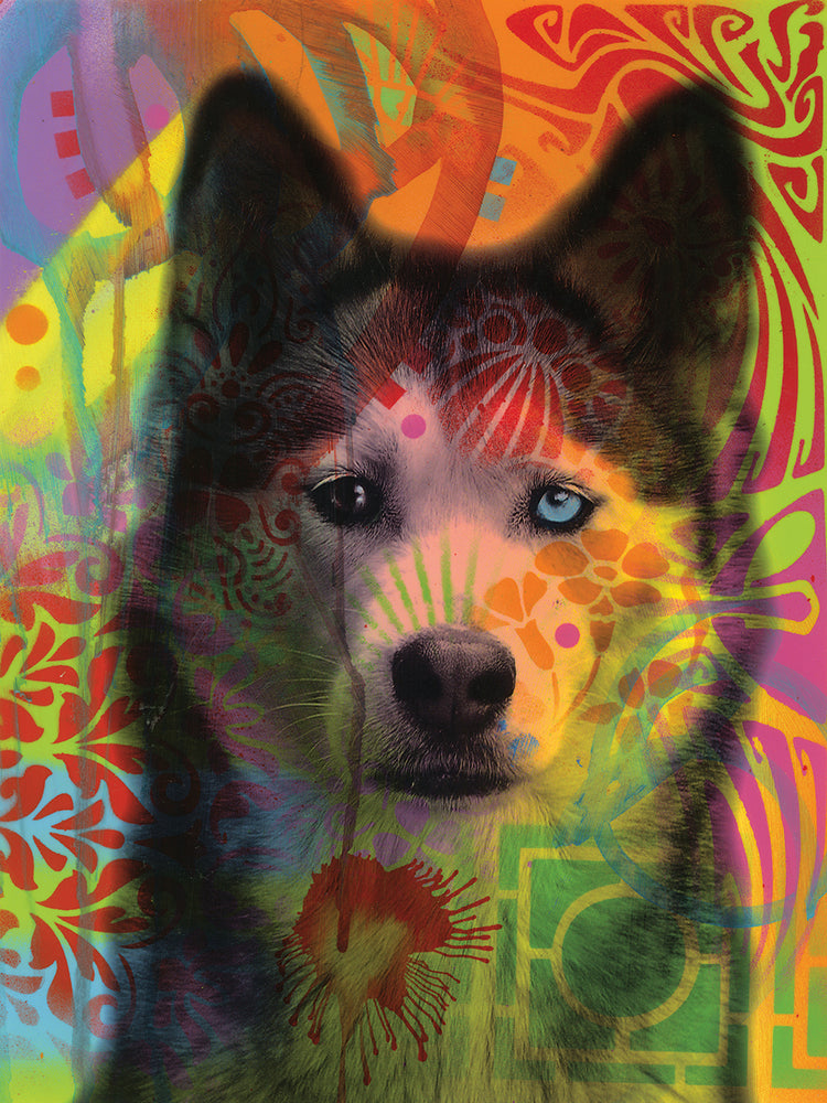 Husky's Eye - highest quality handcrafted wall art work on large canvas & framed canvas prints by Dean Russo 