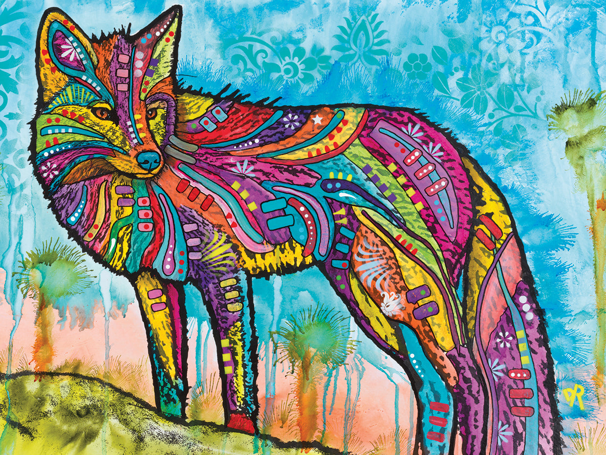 Electric Fox - highest quality handcrafted wall art work on large canvas & framed canvas prints by Dean Russo 