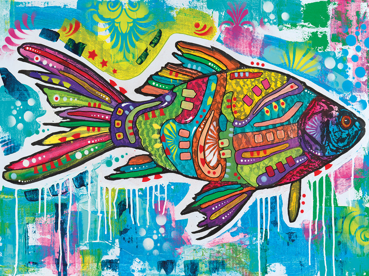 Electric Goldfish - highest quality handcrafted wall art work on large canvas & framed canvas prints by Dean Russo 