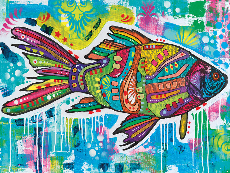 Electric Goldfish - highest quality handcrafted wall art work on large canvas & framed canvas prints by Dean Russo 