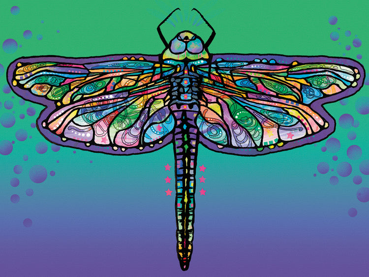 Dragonfly - highest quality handcrafted wall art work on large canvas & framed canvas prints by Dean Russo 