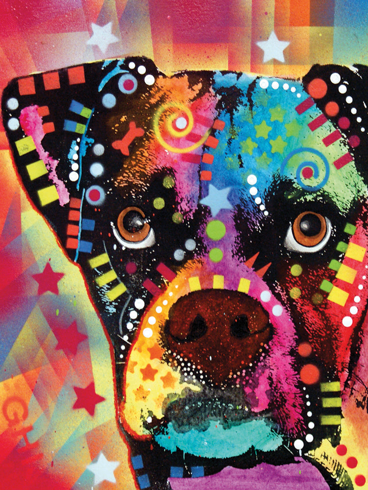 Boxer Cubism - highest quality handcrafted wall art work on large canvas & framed canvas prints by Dean Russo 