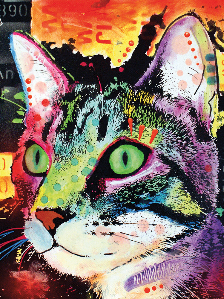 Curiosity Cat - highest quality handcrafted wall art work on large canvas & framed canvas prints by Dean Russo 