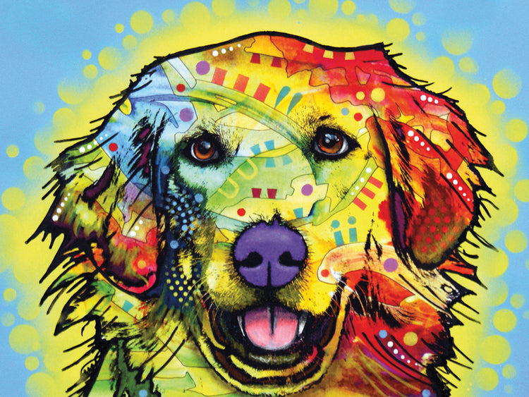 Golden Retriever - highest quality handcrafted wall art work on large canvas & framed canvas prints by Dean Russo 