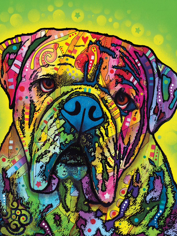 Hey Bulldog - highest quality handcrafted wall art work on large canvas & framed canvas prints by Dean Russo 