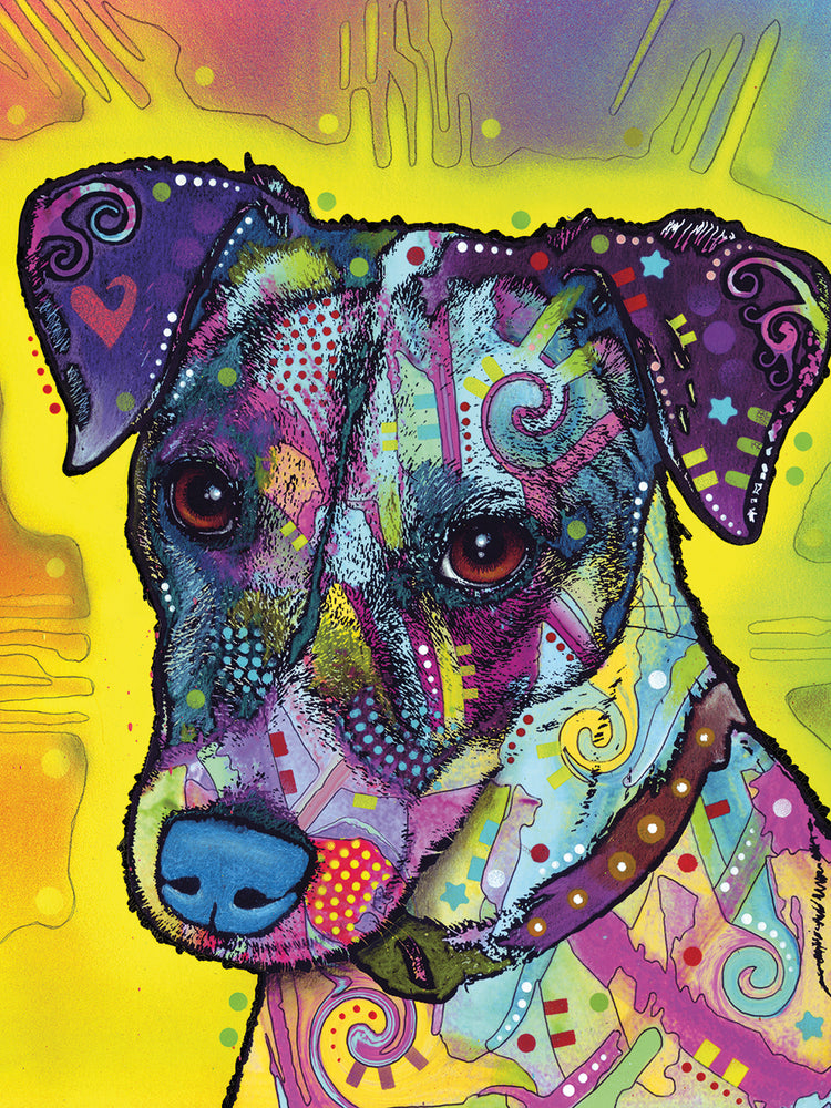 Jack Russell - highest quality handcrafted wall art work on large canvas & framed canvas prints by Dean Russo 