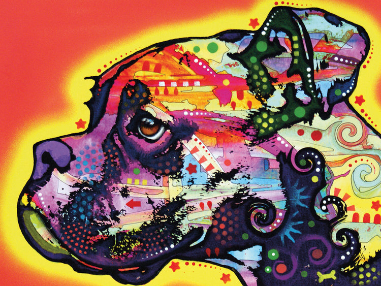 Profile Boxer - highest quality handcrafted wall art work on large canvas & framed canvas prints by Dean Russo 