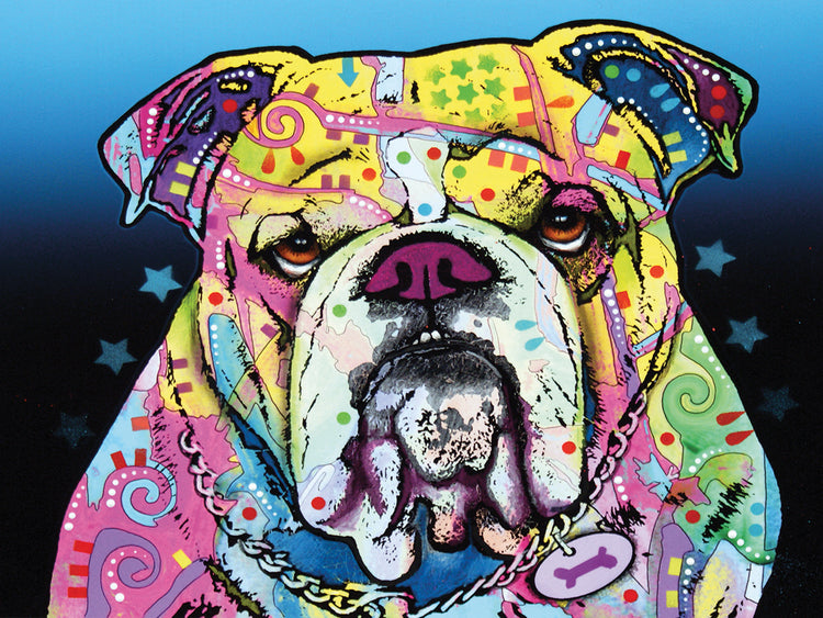The Bulldog - highest quality handcrafted wall art work on large canvas & framed canvas prints by Dean Russo 