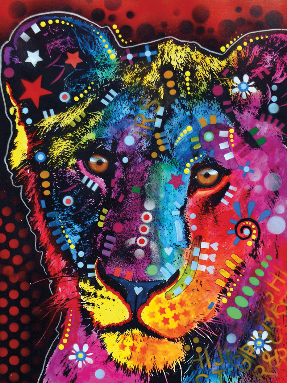 Young Lion - highest quality handcrafted wall art work on large canvas & framed canvas prints by Dean Russo 