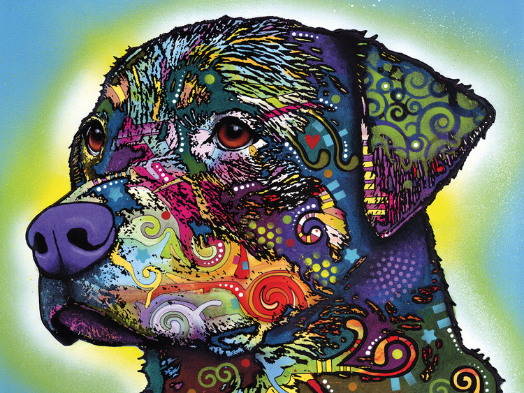 The Rottweiler - highest quality handcrafted wall art work on large canvas & framed canvas prints by Dean Russo 