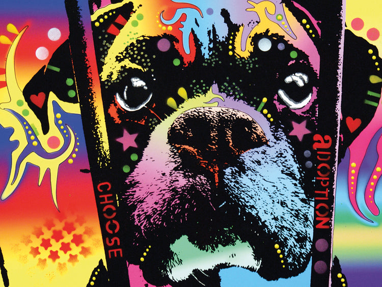 Choose Adoption Boxer - highest quality handcrafted wall art work on large canvas & framed canvas prints by Dean Russo 