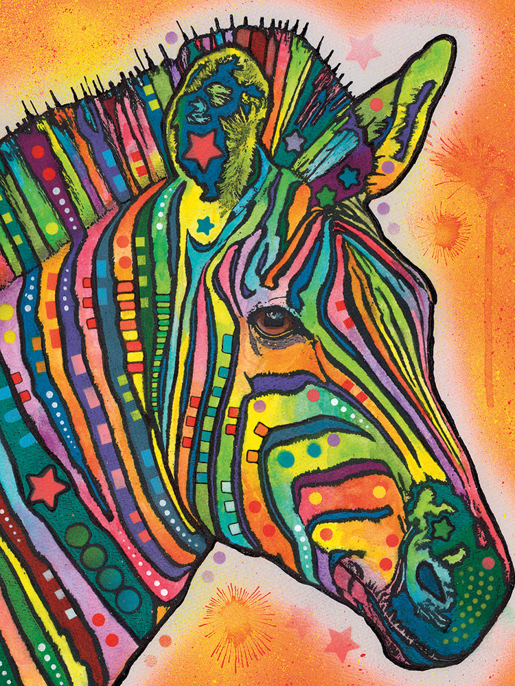 Zebra - highest quality handcrafted wall art work on large canvas & framed canvas prints by Dean Russo 