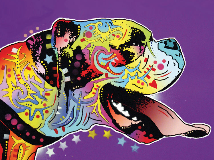 Happy Boxer - highest quality handcrafted wall art work on large canvas & framed canvas prints by Dean Russo 