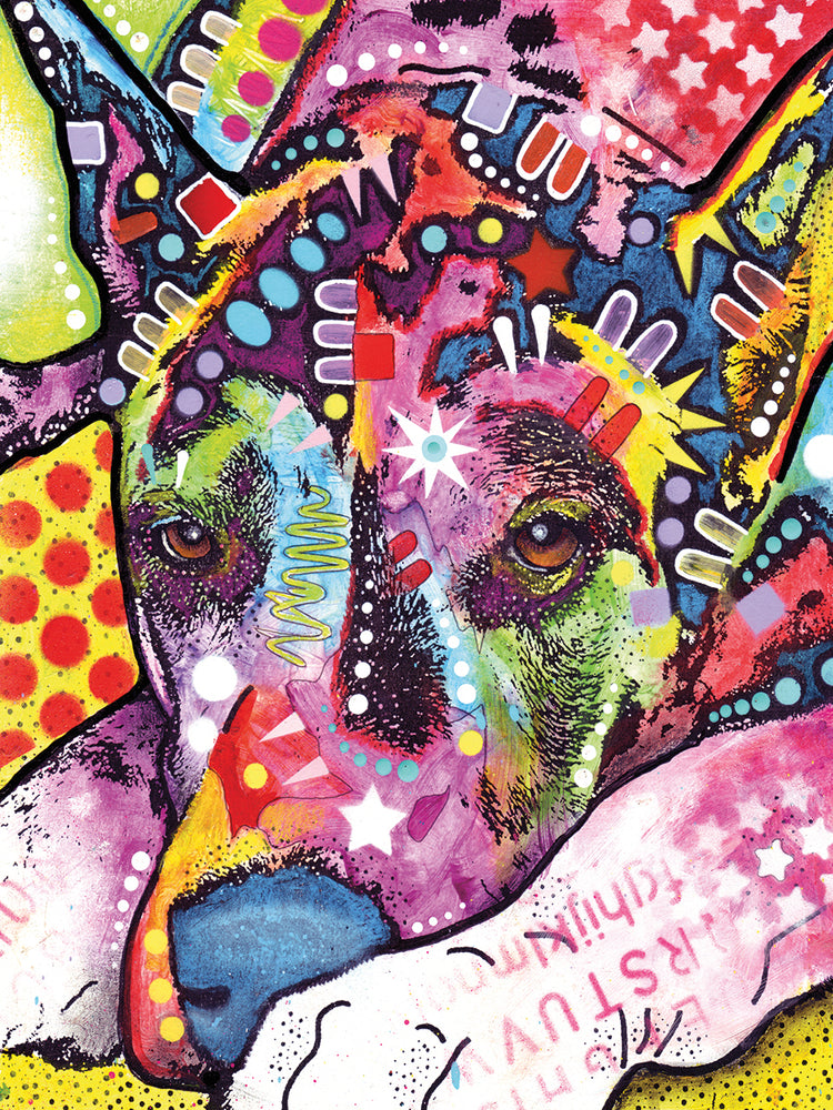 Lying Dane - highest quality handcrafted wall art work on large canvas & framed canvas prints by Dean Russo 