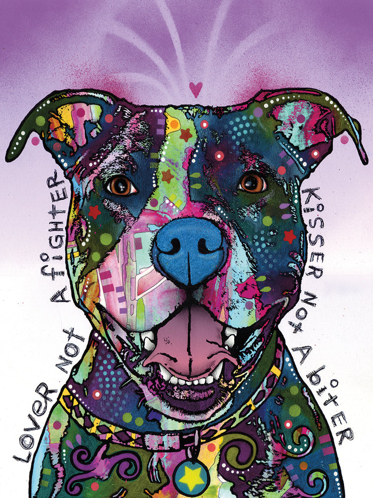 Lover Not a Fighter - highest quality handcrafted wall art work on large canvas & framed canvas prints by Dean Russo 